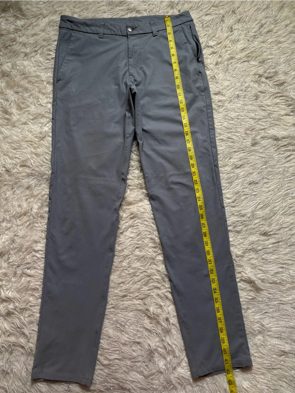 Lululemon Athletica Men's Gray Slim-Fit Stretch Warpstreme Pants Size 32